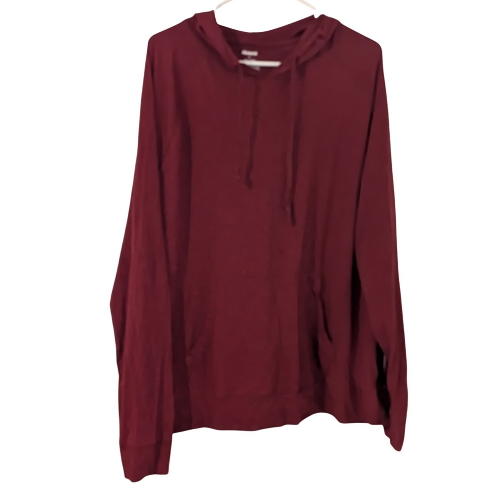 Abound Mens XL Burgundy Heather Cotton Long Sleeve Pullover Hoodie